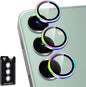 for Samsung Galaxy S24 FE Camera Lens Protector, Individual Metal Ring Tempered Glass Lens Cover, [Strong Adsorption] Scratch Resistant Ultra-Thin HD Clear Lens Cover, 1 Set-Colorful