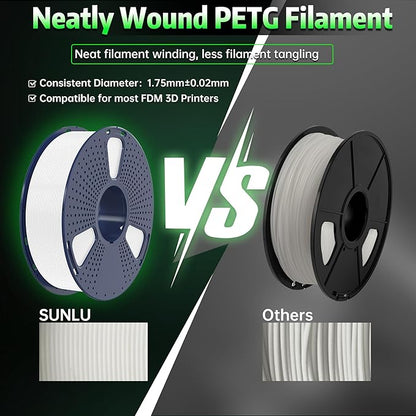 SUNLU PETG Glow in Dark Filament,1kg(White, Glow Green)