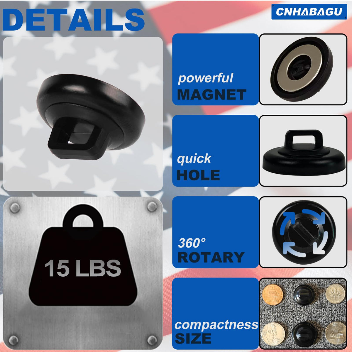 CNHABAGU Magnetic Zip Tie Mounts Magnet Cable Tie Mount