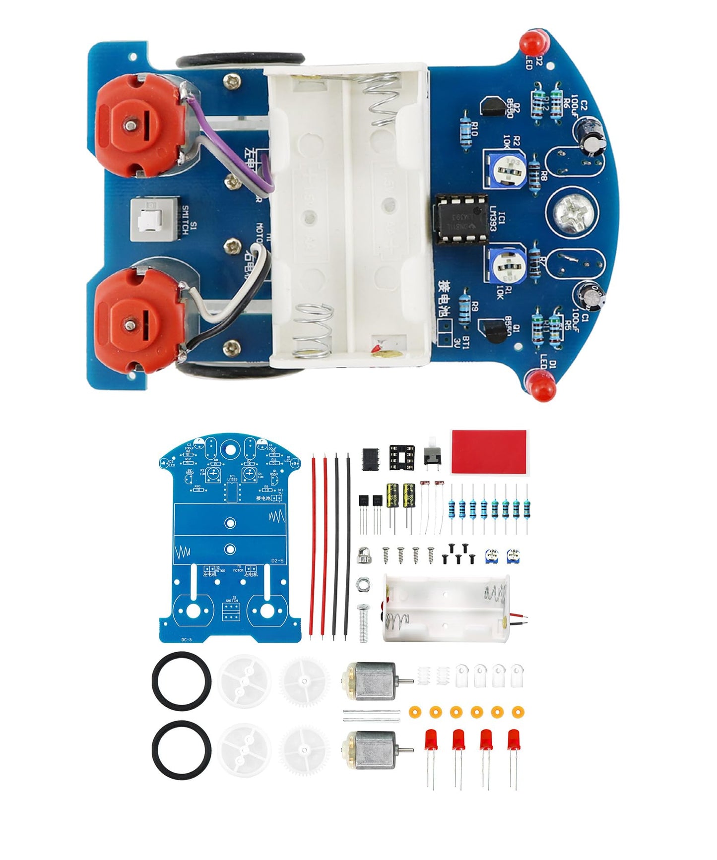 Yidab Soldering Practice Kit DIY D2-5 Tracking Car Plug-in Circuit Kit Learn Soldering Kit for Beginners