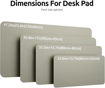 YSAGi Leather Desk Protector, Office Mat, Large Mouse Mat, Non-Slip PU Leather Blotter, Laptop Desk, Waterproof Writing Pad for Office and Home (Sage Green, 23.6" x 13.8")