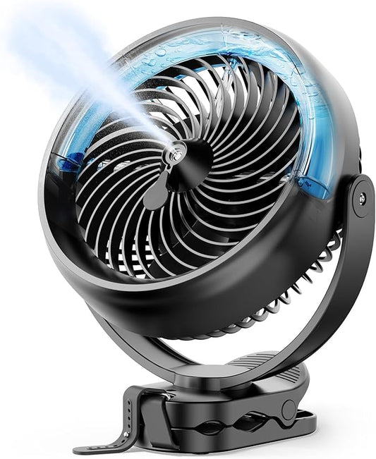 Koonie 8'' 10000mAh Portable Clip on Fan with LED Lantern and Hook