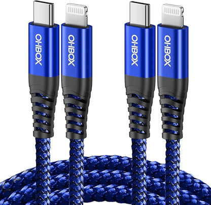 USB C to Lightning Cable 6FT 2Pack Apple MFi Certified iPhone Fast Charger Type c to Lightning CableNylon Braided iPhone Cord Compatible with iPhone 14 13 12 Pro Max 11 X XS XR 8 Plus iPad