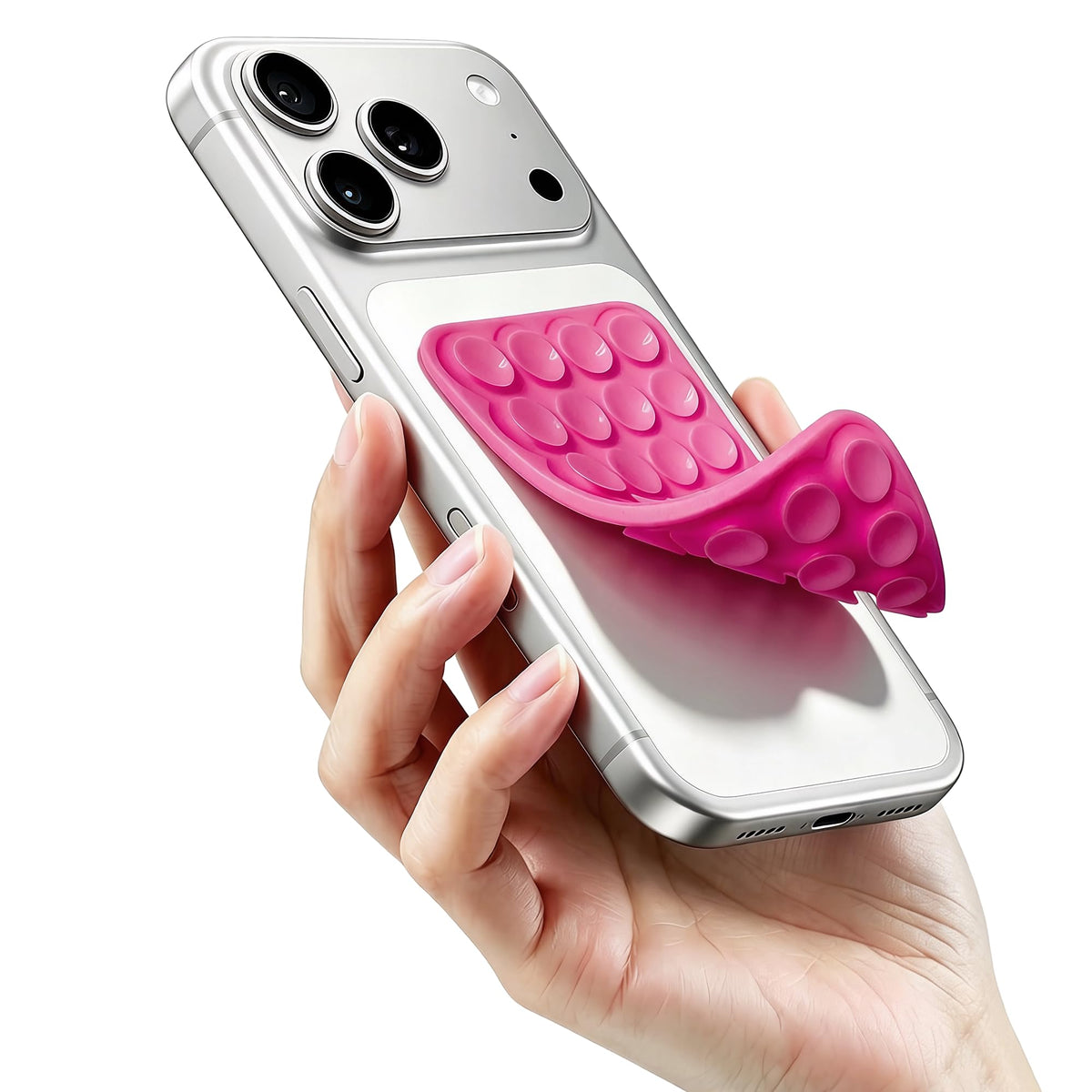 DreamsLink.LC Silicone Double-Sided Suction Phone Mount - White Small