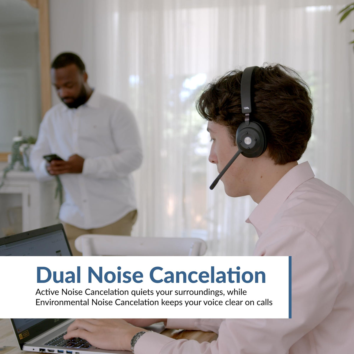 Cyber Acoustics HS-2000BT Bluetooth Headset, ANC, ENC Noise Cancellation