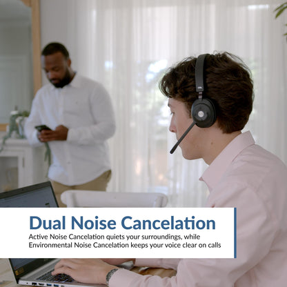 Cyber Acoustics HS-2000BT Bluetooth Headset, ANC, ENC Noise Cancellation