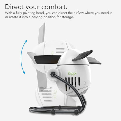 Vornado Zippi Small Personal Fan, Foldable Cooling for Desk, 2 Speed Settings, Soft Nylon Blades, Directable Airflow, Perfect Fan for Office and Bedroom, Multiple Color Options, Ice White