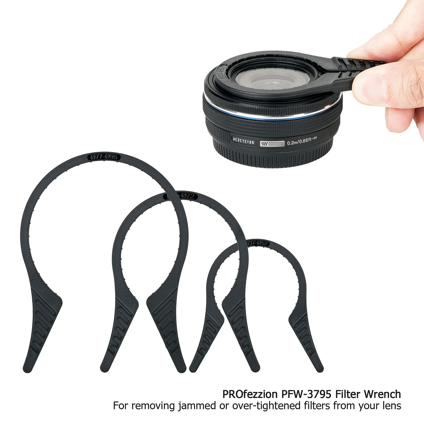 PROfezzion Camera Lens Filter Wrench Kit for ND UV CPL Filter, 3-Pack