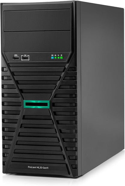 Hewlett Packard Enterprise ProLiant ML30 Gen11 Tower Server w/one Intel Xeon E-2434 Processor, 3.4GHz 4‑core 1P 32GB‑U MR216i‑p 4LFF‑HP 2x2TB HDD 1x500W PS (HPE Smart Choice P72996-005)