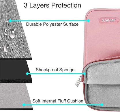 MOSISO Laptop Case 13 inch, 13 inch Laptop Sleeve Compatible with MacBook Air M4 M3 M2 M1 2025-2018 / Pro M2 M1 2025-2016, Polyester Vertical Computer Sleeve Bag with Pocket, Pink