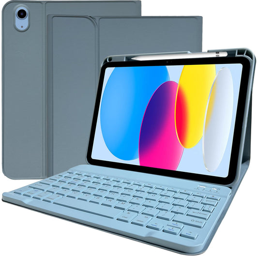 BSBLESS Keyboard Case for iPad 11th 10th Generation - iPad 10th Generation Case with Detachable Wireless Keyboard - Smart Folio Cover with Pencil Holder for 11-inch A16 2025 10.9-inch 2022, Blue