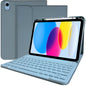 BSBLESS Keyboard Case for iPad 11th 10th Generation - iPad 10th Generation Case with Detachable Wireless Keyboard - Smart Folio Cover with Pencil Holder for 11-inch A16 2025 10.9-inch 2022, Blue
