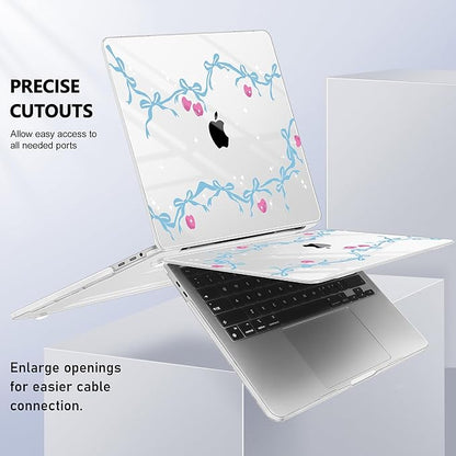 for MacBook Pro 16 inch Case 2019 2020 Release Model A2141, Plastic Hard Shell Cover with Keyboard Cover & Screen Protector for MacBook Pro 16 inch with Touch Bar & Touch ID, Cherry Bow