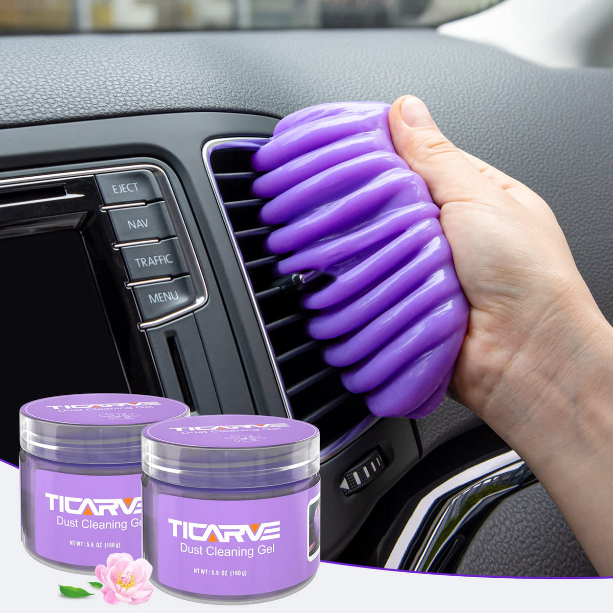 TICARVE 2Pack Cleaning Gel for Car Detailing Vent Cleaner Cleaning Putty Gel Auto Detail Tools Car Interior Cleaner Cleaning Mud for Cars and Keyboard Cleaner Cleaning Slime Green (320g/11.2oz)