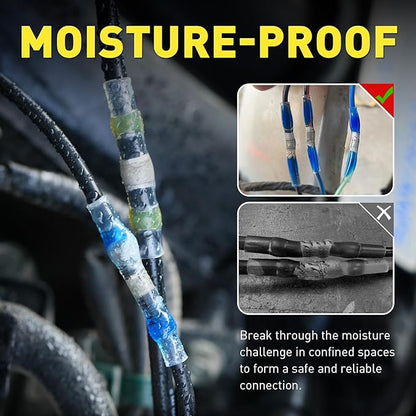 haisstronica 400 PCS Solder Seal Wire Connectors with Heat Gun Kit - Solder Sticks Wire Terminals Waterproof Electrical Connectors for Automotive, Marine, Wiring Repair