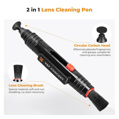 K&F Concept 4-in-1 Camera Cleaning Kit with Lens Brush Pen, Rocket Air Blower, Microfiber Cleaning Cloth, Lens Cleaner Kit for Canon Nikon Pentax Sony DSLR Cameras Cleaning Tool Accessories