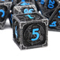 Haxtec Metal DND Dice Set, 7 Pcs Dragon Pattern Polyhedral Dice for RPG