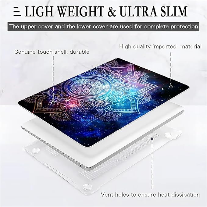 Compatible with MacBook Air 13.3 13.6 Inch Case 2022 2021 2020 2019 Plastic Hard Shell Case Cover,13.6 Air (A2681) M2 2022, Galaxy