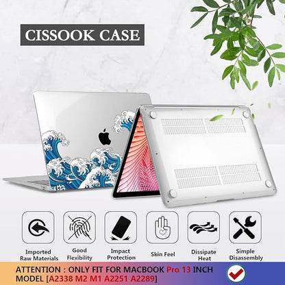 CISSOOK Wave Case for MacBook Pro 13 inch Case 2025-2020 Release