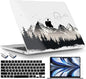 TWOLSKOO Compatible with M4 MacBook Air 13.6 inch Case 2025-2022 Release M4 A3240 M3 A3113 M2 A2681, Plastic Hard Shell & Keyboard Cover & Type C Adapter & Screen Protector, Mountain View