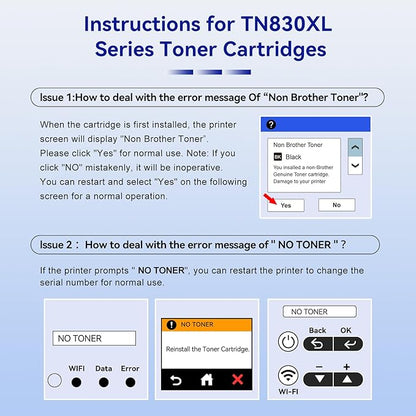 TN830XL TN830 Toner Cartridge Printer Compatible Replacement for Brother TN830XL TN-830 TN830 Black for HL-L2460DW DCP-L2640DW HL-L2405W L2400D L2480DW MFC-L2820DW MFC-L2820DWXL TN830/TN830XL Toner,2P