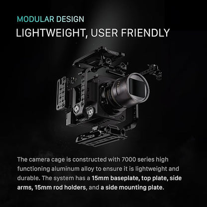 Tilta Camera Cage Compatible with Sony BURANO | Arri Rosettes, 1/4"-20 and 3/8"-16 Threads | w/Top Handle, Left/Right Side Arm, Battery Plate (Full Camera Cage Plus)