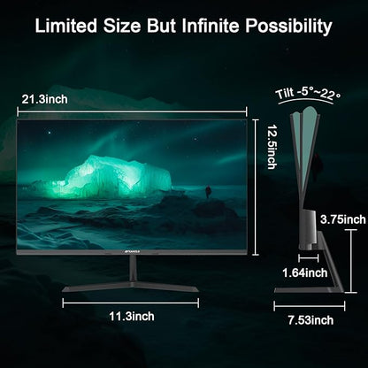 SANSUI 24 inch Monitor, IPS Display FHD Computer Monitor, 100Hz Monitor VESA Mount with HDMI Inputs for Home Office (HDMI Cable Included)