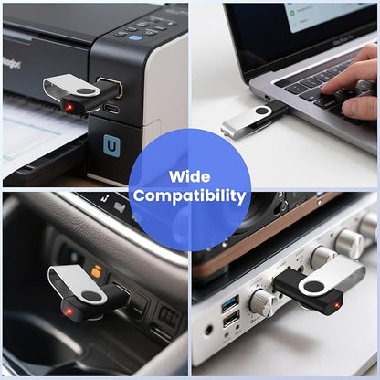 ABLAZE 8GB USB Flash Drive 100 Pack, USB 2.0 Thumb Drives with Lanyards
