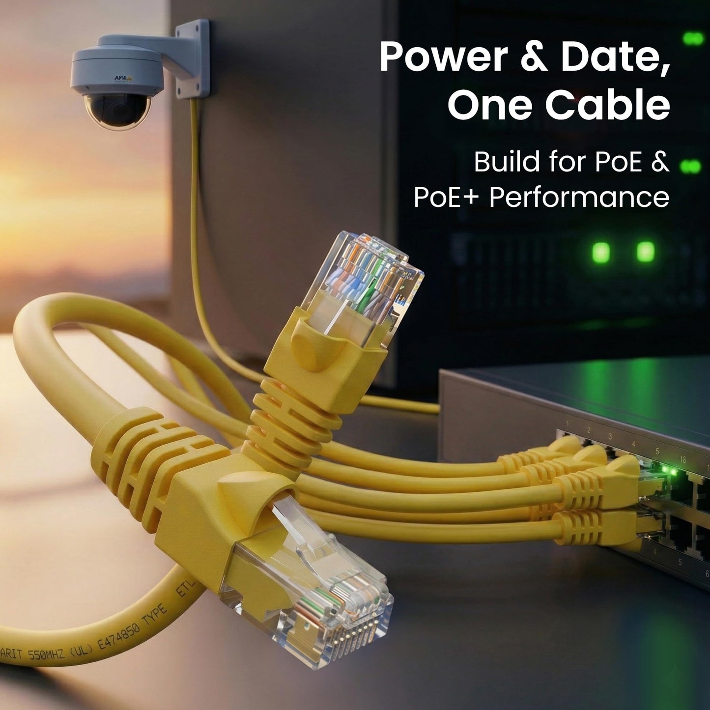 GEARit Cat6 Patch Cables 14 ft Yellow (1 Pack) - Cat6 Ethernet Cable 14 ft Yellow/Ethernet Cable, 10Gbps 24AWG Pure Copper, Snagless RJ45 for Router, Switch, PC, PS5, Server