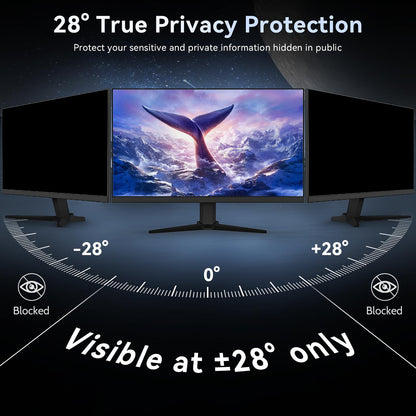 [2-Pack] 25 Inch Computer Privacy Screen Filter for 16:9 Widescreen Monitor, Removable Eye Protection Anti Glare Blue Light Filter Privacy Shield, Anti Scratch Anti Spy Screen Protector Film 25 In