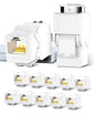 AMPCOM CAT6 RJ45 Keystone Jack - Reusable UTP Ethernet Wall Jack with Adjustable Ratchet Lock Design, No Tool and Zip Tie Required - 50u Gold Plated - White (12-Pack)