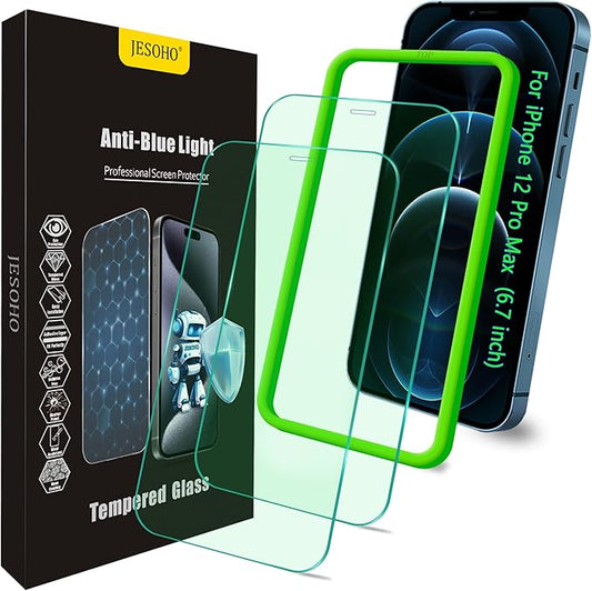 JESOHO Blue Light Screen Protector for iPhone 12 Pro Max 6.7 inch
