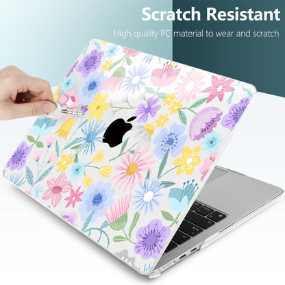 TWOLSKOO for MacBook Air 13 inch Case M5 2026 M4 2025 M3 M2 2024-2022 A3449 A3240 A3113 A2681, Plastic Hard Shell & Keyboard Cover & Type C for MacBook Air 13.6 inch Case, Spring Blooms