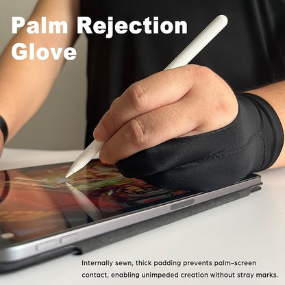 Drawing Glove, Artist Glove for Drawing Tablet iPad, Digital Art Palm Rejection Glove, Good for Left and Right Hand – S, 2 Pack