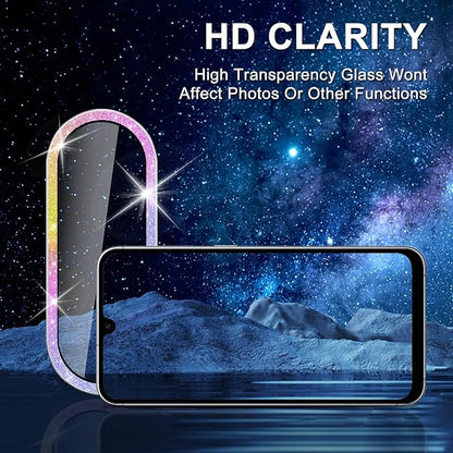 for Samsung Galaxy A26/A36/A56 Camera Lens Protector, Individual Metal Ring Tempered Glass Lens Cover, [Strong Adsorption] Scratch Resistant Ultra-Thin HD Clear Lens Cover, 1 Set-Colorful