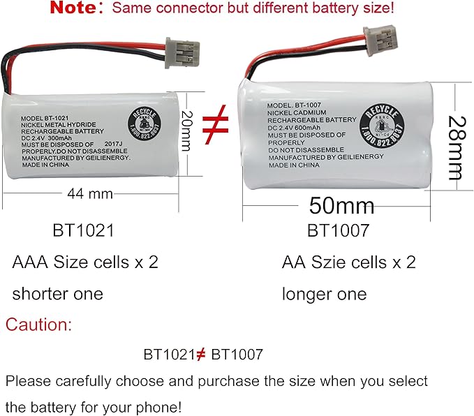 GEILIENERGY BT-1007 Cordless Phone Battery Compatible with Uniden BT1007 BT904 BT-904 BT1015 BT-1015 BBTY0651101 BBTY0460001 BBTY0510001 BBTY0624001 BBTY0700001 HHR-P506 HHR-P506A(3-Pack)
