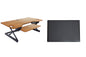 Rocelco 32" Height Adjustable Standing Desk Converter - Sit Stand Computer Workstation Riser - Dual Monitor Retractable Keyboard Tray Gas Spring Assist - Black (R EADRB2)