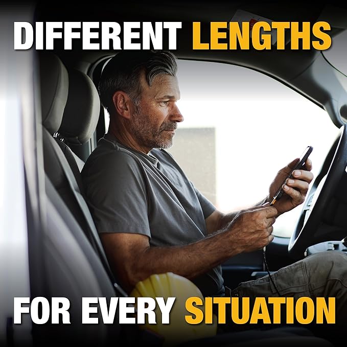 DEWALT Heavy Duty USB C Cable, Premium Braided Nylon USB A to Type C Charger Cable Fast Charging for iPhone 16 Series, iPhone 15 Series, Samsung Galaxy S10 S10+ / Note 9, LG V30 (USB 2.0, Black)