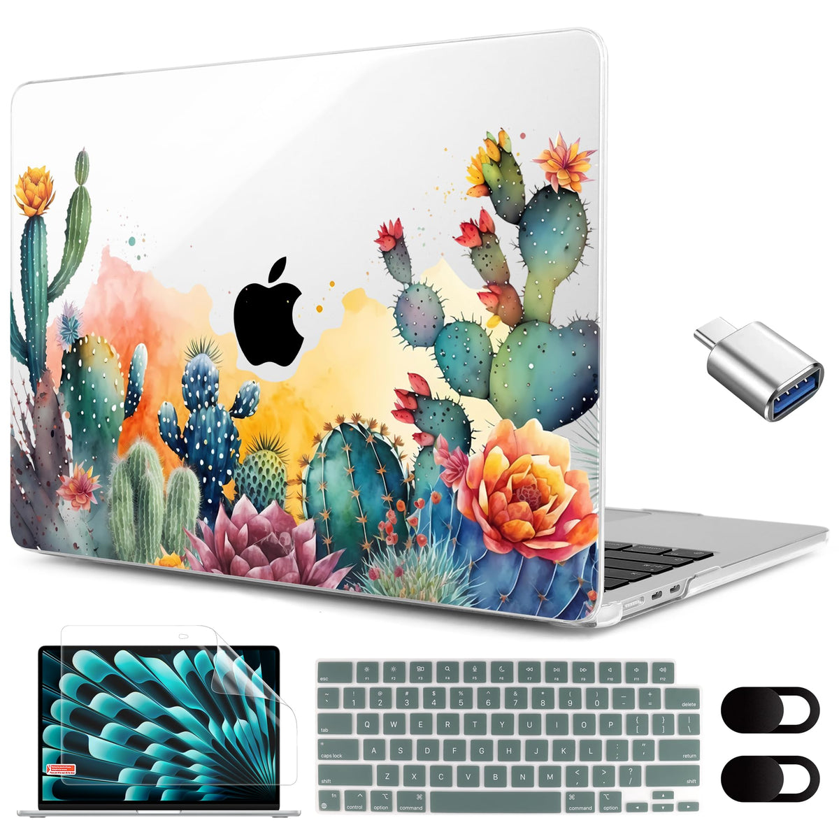 MEEgoodo for M5/M4/M3/M2 MacBook Air 15 inch Case 2026 2025 2024 2023, Case Fit Model (A3448/A3241/A3114/A2941) for MacBook Air 15.3 inch, Gold Flowers Lilies