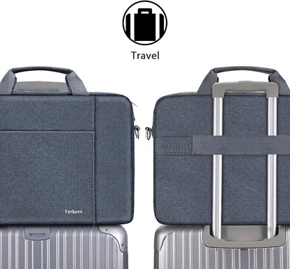 Ferkurn 17 17.3 Inch Laptop Bag Women Men Compatible with HP Envy Pavilion Omen/LG Gram/MSI/Dell Inspiron XPS/Lenovo Thinkpad/Acer, Shoulder Strap Carrying Briefcase Messenger Computer Bag Case, Grey