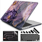 DONGKE Compatible with MacBook Pro 16 Inch Case (2026-2021 Release, M5 M4 M3 M2 M1 Pro/Max Chip), Plastic Hard Shell Cover with Keyboard Cover & Screen Protector for MacBook Pro 16", Marble & Flower