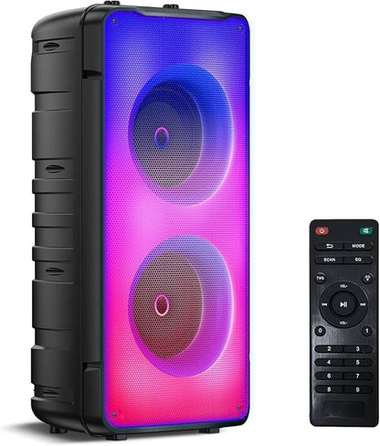 Bluetooth Speakers, 60W(80W Peak) Portable Loud Wireless Stereo Speaker with Rich Bass, Bluetooth 5.0, FM Radio, Colorful Light, TWS Pairing, EQ, 10000mAh Battery, Outdoor Speaker for Home Party Gift