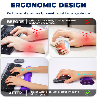 ABRONDA Gel Wrist Rest for Keyboard and Mouse, Wrist Rest for Keyboard, Mouse Wrist Support, Pain Relief, Cool Touch, Non-Skid, Mouse Wrist pad
