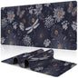Purple Groovy Flowers Desk Mat,Large Vintage Floral Gaming Keyboard Mouse Pad,Non-Slip Rubber Base Desk Pad Thick Stitched Edges Waterproof Mousepad Mouse Mat 31.5"x11.8"
