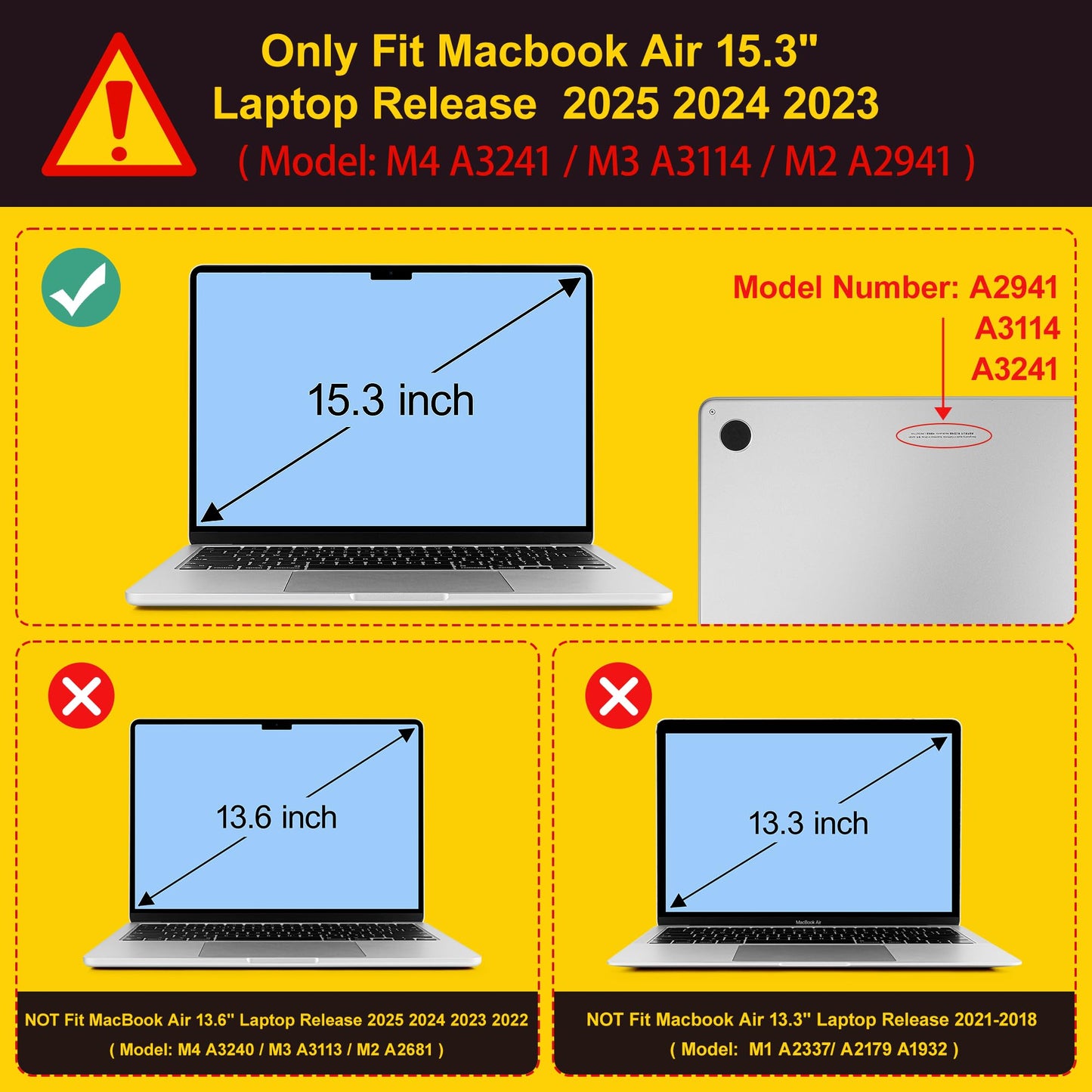 Mektron Compatible with M4 MacBook Air 15 inch Case 2025 A3241 2024 2023 M3 A3114 A2941 M2 Liquid Retina Display Touch ID, Plastic Hard Case & Keyboard Skin & Screen Protector - Floral C345
