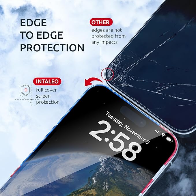 Screen Protector for iPhone 14 Pro Max - 2 Pack (USA Flag & Classic Black) Tempered Glass 9H Hardness, Full Coverage, Anti-Fingerprint Coating for iPhone 14 Pro Max Screen Protector