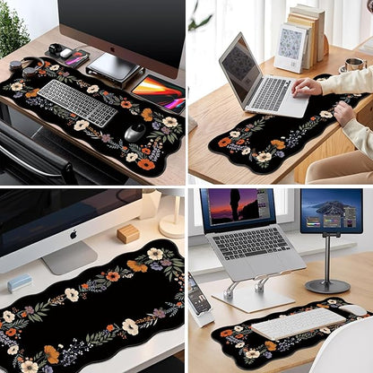 Galdas Gaming Mouse Pad XXL XL Large Long Extended Big Mousepad Non-Slip Rubber Keyboard Mouse Pad with Stitched Edges for Laptop Home Office (35.43x15.75x0.08 Inch)