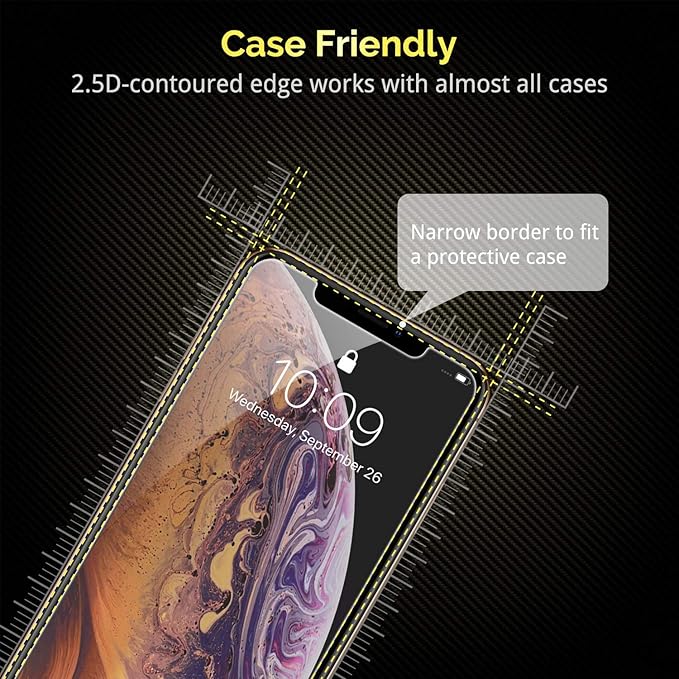 UNBREAKcable 3-Pack Screen Protector for iPhone 11 Pro/X/XS 5.8", 9H Premium Tempered Glass Screen Protector for iPhone X/iPhone Xs/iPhone 11 Pro [Easy Install, No Bubble, Anti-Scratch]