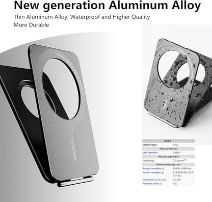 Phone Tripod Stand, Aluminum Alloy Mini Tripod Compatible with Magsafe iPhone 16/15/14/13/12 Series, Foldable Strong Magnetic Phone Stand, Mult-Angle Adjustment Selfie Stick (Mosaic Grey)