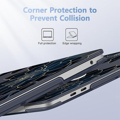 Case for MacBook Pro 13 inch with/Without Touch Bar (2016-2022, M2 A2338 M1 A2289 A2251 A2159 A1989 A1706 A1708), Hard Shell + Keyboard Cover + Dust Plug, Flower Dahlia
